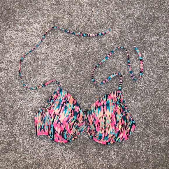 Shade & Shore Pink & Blue Bikini Top size S - Picture 3 of 7